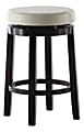 Linon Alice Backless Faux Leather Swivel Counter Stool, Rice/Brown 1 thumbnail image