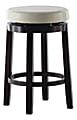 Linon Alice Backless Faux Leather Swivel Counter Stool, Rice/Brown