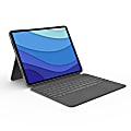 Logitech Combo Touch Keyboard/Cover Case for 12.9" Apple, Logitech iPad Pro (5th Generation) Tablet - Oxford Gray - Scrape Resistant, Bump Resistant, Slip Resistant - Plastic - Woven Fabric Exterior Material - 8.9" Height x 0.7" Width x 11.2" Depth