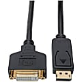 Eaton Tripp Lite Series DisplayPort to DVI Adapter Video Converter, Black (M/F), 1 ft. (0.31 m) - 1 ft DisplayPort/DVI-I Video Cable  - P134001GC 1 thumbnail image