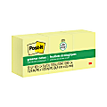 Post-it Greener Notes, 1 3/8 in x 1 7/8 in, 12 Pads, 100 Sheets/Pad, Canary Yellow