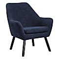 Office Star Della Mid-Century Fabric Accent Chair, 33-1/2”H x 27-1/2”W x 29”D, Dark Navy/Black