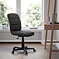 Flash Furniture Quilted Vinyl Mid-Back Swivel Task Chair, Armless,  Black 1 thumbnail image