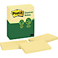 Post it® Greener Notes, 100% Recycled, 3" x 5", Canary Yellow, Pack Of 1 Pad
