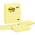 Post it® Notes, 100 Total Notes, 3" x 5", Canary Yellow