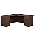 Sauder® Palo Alto™ 72"W Commercial L-Shaped Desk, Spiced Mahogany™