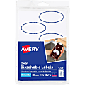 Avery® Dissolvable Labels, 4226, Oval, 1 1/8" x 2 1/4", White, Pack Of 30
