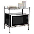 Mind Reader Alloy Collection Chrome Plate 2-Tier Industrial Microwave Stand with Utility Shelf, 22-3/4"H x 13-1/4"W x 21-1/4"L, Silver 1 thumbnail image