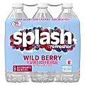Splash Refresher Wild Berry Flavor Water Beverage 16.9 FL OZ Plastic Bottle Pack of 6