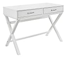 Linon Frances 42"W Home Office Computer Desk With Drawers, White 1 thumbnail image