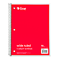 C-Line Wide Rule Spiral Notebooks, 8" x 10-1/2", 1 Subject, 70 Sheets, Red, Case Of 24 Notebooks 1 thumbnail image