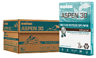 Boise® ASPEN® 30 Multi-Use Printer & Copy Paper, White, Ledger (11" x 17"), 2500 Sheets Per Case, 20 Lb, 92 Brightness, 30% Recycled, FSC® Certified, Case Of 5 Reams