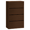 HON® 10500 36"W Lateral 4-Drawer File Cabinet, Mocha