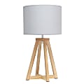 Simple Designs Interlocked Triangular Table Lamp, 19-1/8"H, Gray Shade/Natural Base