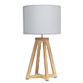 Simple Designs Interlocked Triangular Table Lamp, 19-1/8"H, Gray Shade/Natural Base 1 thumbnail image