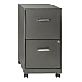 Realspace® 18"D Vertical 2-Drawer File Cabinet With Caster Kit, Metal, Metallic Charcoal 1 thumbnail image