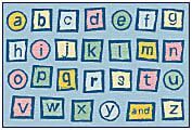 Carpets for Kids® KID$Value Rugs™ Alphabet Blocks Activity Rug, 4' 'x 6', Light Blue