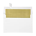 LUX Invitation Envelopes, A9, Peel & Press Closure, Gold/White, Pack Of 1,000