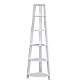 Monarch Specialties Karlee 72"H 5-Shelf Corner Bookcase, White 1 thumbnail image