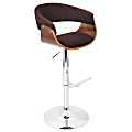 Lumisource Vintage Adjustable Bar Stool, Espresso/Chrome/Walnut 1 thumbnail image