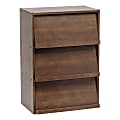 IRIS Wood Shelf With Pocket Doors, 3-Tier, Brown