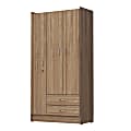 Inval® 37"W Armoire/Wardrobe, Amaretto Oak/White