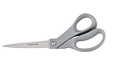 Fiskars Bent Left Hand Scissors 8 Pointed OrangeRed - Office Depot