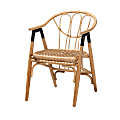 bali & pari Cyntia Rattan Dining Accent Chair, Natural Brown 1 thumbnail image