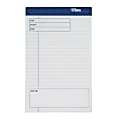 TOPS™ Docket Gold™ Premium Writing Pads, 5" x 8", Wide Ruled, 40 Sheets, White Cover, Pack Of 6 Pads