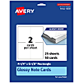 Avery® Printable Note Cards, 4-1/4" x 5-1/2" Rectangle, Glossy White, Pack Of 50 1 thumbnail image