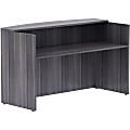 Lorell® 72"W Reception Computer Desk, Weathered Charcoal