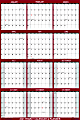 SwiftGlimpse Large Foldable Wall Calendar, 18” x 24”, Burgundy/Maroon, January To December 2021