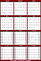 SwiftGlimpse Large Foldable Wall Calendar, 18” x 24”, Burgundy/Maroon, January To December 2021 1 thumbnail image