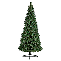 Nearly Natural Wisconsin Pine 120”H Slim Artificial Christmas Tree With Bendable Branches, 120”H x 53”W x 53”D, Green