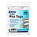 Nadex Slotted Key Tags, White, Pack Of 20 Tags