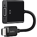 Belkin HDMI to VGA Video Adapter Converter with Audio - 1920x1080 - HDMI/USB/VGA/mini-phone A/V Cable for Audio/Video Device, TV, Monitor, Projector - First End: HDMI Digital Audio/Video - Second End: 15-pin HD-15, Mini-phone Stereo Audio, Micro USB