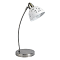 Simple Designs Desk Lamp with Porcelain Flower Shade, 20.28"H, White/Brushed Nickel 1 thumbnail image