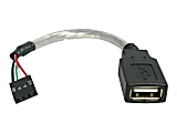 StarTech.com 6in USB 2.0 A to USB 4 Pin to Motherboard Header Adapter F/F - USB cable - USB (F) to 4 pin USB 2.0 header (F) - USBMBADAPT 1 thumbnail image