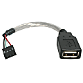 StarTech.com 6in USB 2.0 A to USB 4 Pin to Motherboard Header Adapter F/F - USB cable - USB (F) to 4 pin USB 2.0 header (F) - USBMBADAPT - USB cable - USB (F) to 4 pin USB 2.0 header (F) - 5.9 in - for P/N: 35FCREAD, 35FCREADBK, 35FCREADREM