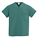 Medline ComfortEase™ Unisex 1-Pocket Reversible Scrub Top, 4X, Evergreen 1 thumbnail image