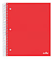 Office Depot® Brand Stellar Poly Notebook, 8-1/2" x 10-1/2", 3 Subject, Wide Ruled, 150 Sheets, Red