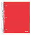 Office Depot® Brand Stellar Poly Notebook, 8-1/2" x 11", 3 Subject, Wide Ruled, 150 Sheets, Red