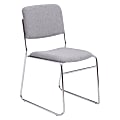 National Public Seating 8600 Signature Series Padded Fabric Seat, Fabric Back Stacking Chair, 16" Seat Width, Gray Seat/Chrome Frame, Quantity: 1