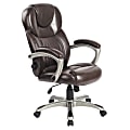 Comfort Products Granton Leather Executive-Style Chair With Adjustable Lumbar Support, Champagne/Brown
