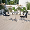 Flash Furniture Lila Rattan Commercial Indoor/Outdoor Restaurant Stack Chairs, Black/Gray, Set Of 4 Chairs 1 thumbnail image