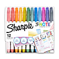 Sharpie S-Note Highlighters, Chisel Tip, Assorted Colors, Pack Of 12 Highlighters