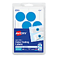 Avery® Removable Color-Coding Labels, 5496, 1-1/4" Diameter, Light Blue, Pack Of 400
