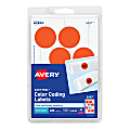 Avery® Removable Round Color-Coding Labels, 5497, 1 1/4" Diameter, Red Glow, Pack Of 400