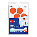 Avery® Removable Print Or Write Color Coding Labels For Laser Printers, 5497, Round, 1-1/4" Diameter, Neon Red, Pack Of 400 Labels