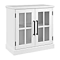Bush Furniture Westbrook 32"W Storage Cabinet With Glass Doors, White Ash/Restored Tan Hickory, Standard Delivery